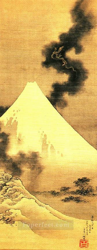 the dragon of smoke escaping from mount fuji Katsushika Hokusai Ukiyoe Oil Paintings